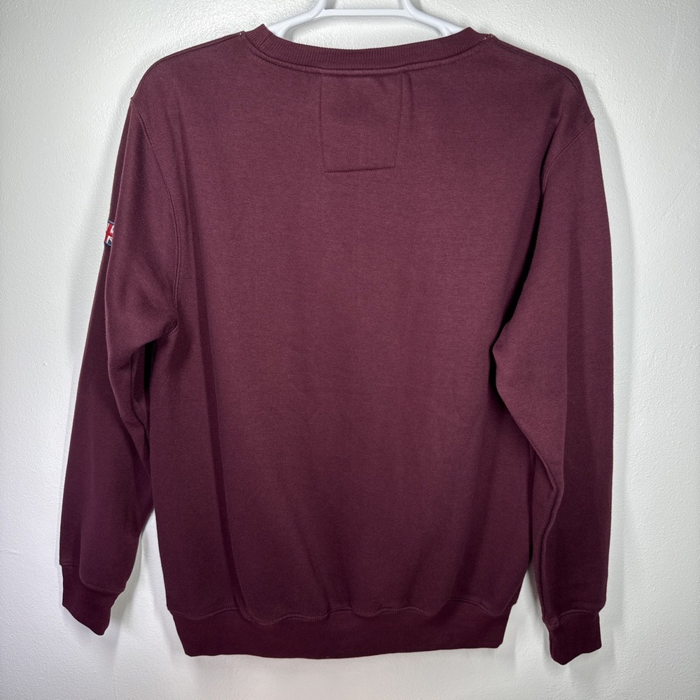 16SIXTY Men Embroidered London England Spellout Souvenir 2XL Maroon Sweatshirt - Picture 6 of 8